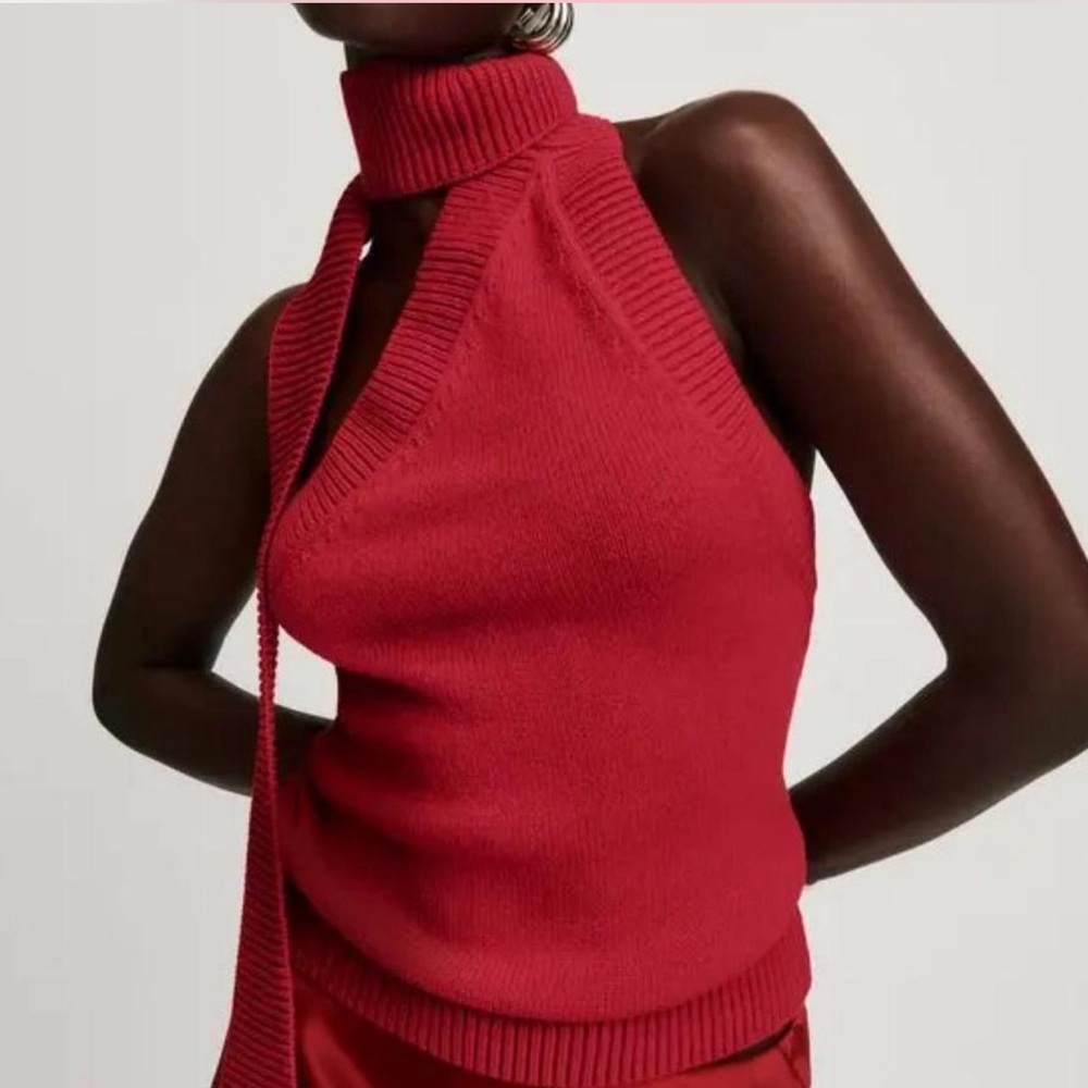 Reformation Sophie Knit Top Red- US L